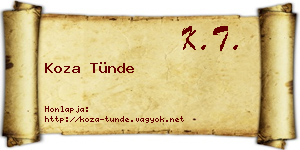 Koza Tünde névjegykártya